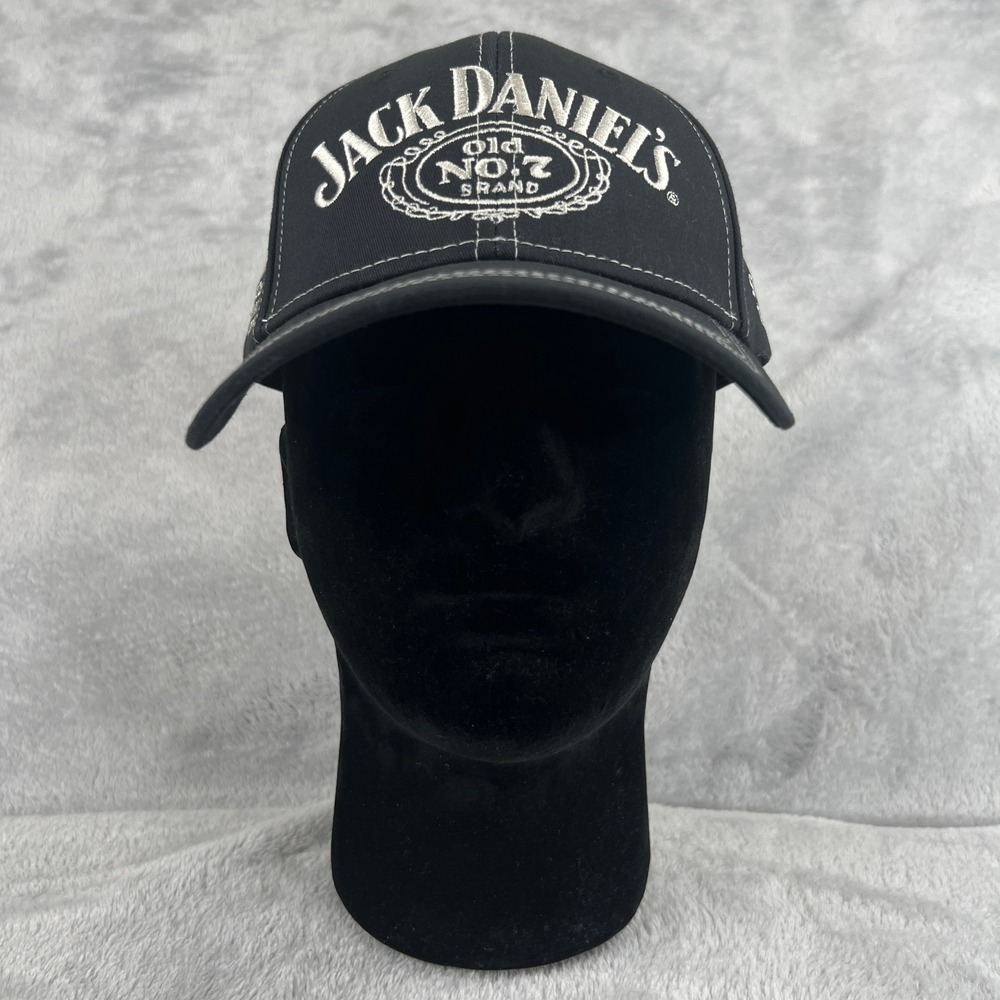 Jack Daniel's Old No. 7 Hat OS Black Embroidered Whiskey Biker Baseball Cap Men